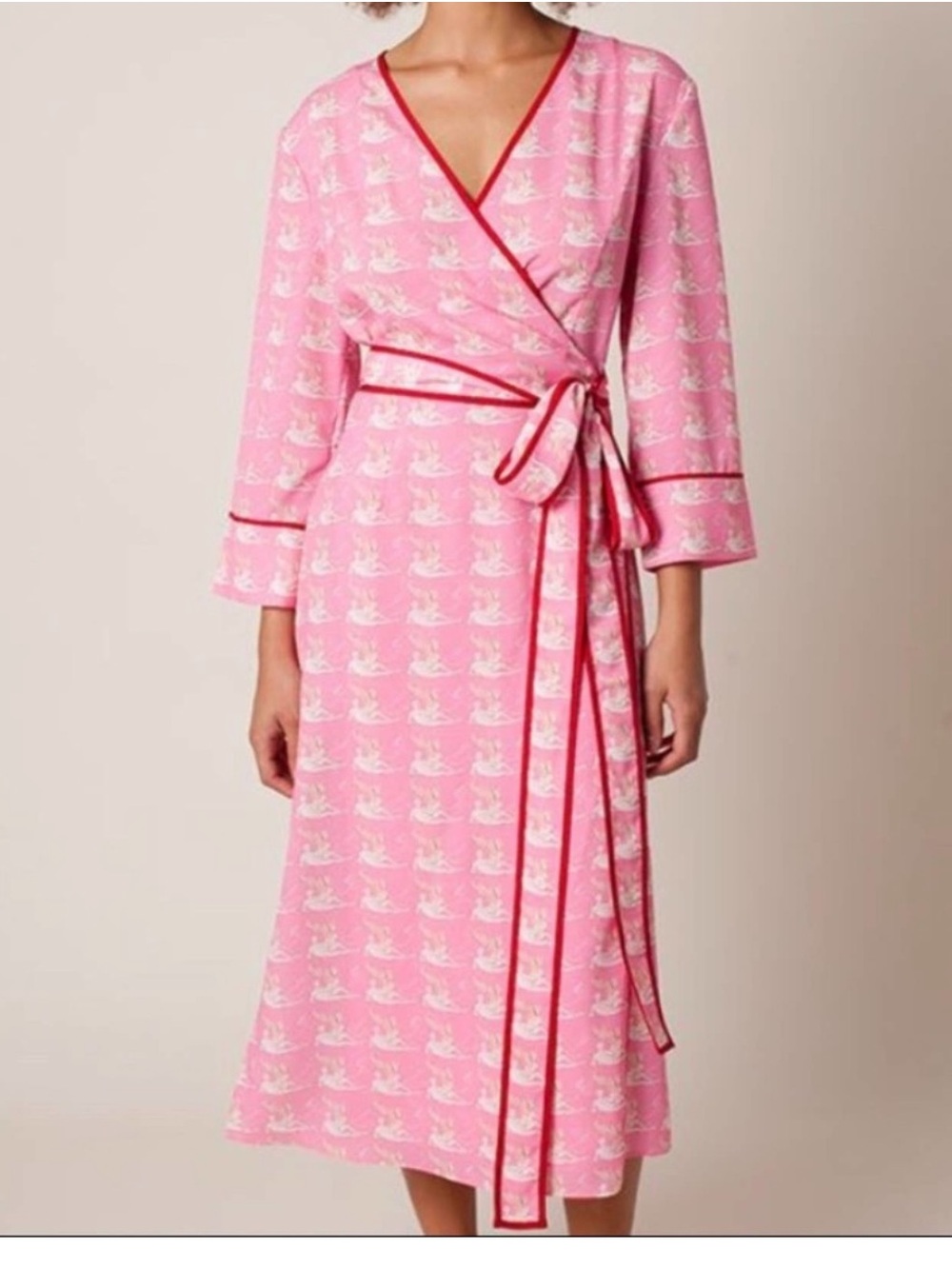 Rachel Antonoff Willow Wrap Dress in Angel Print